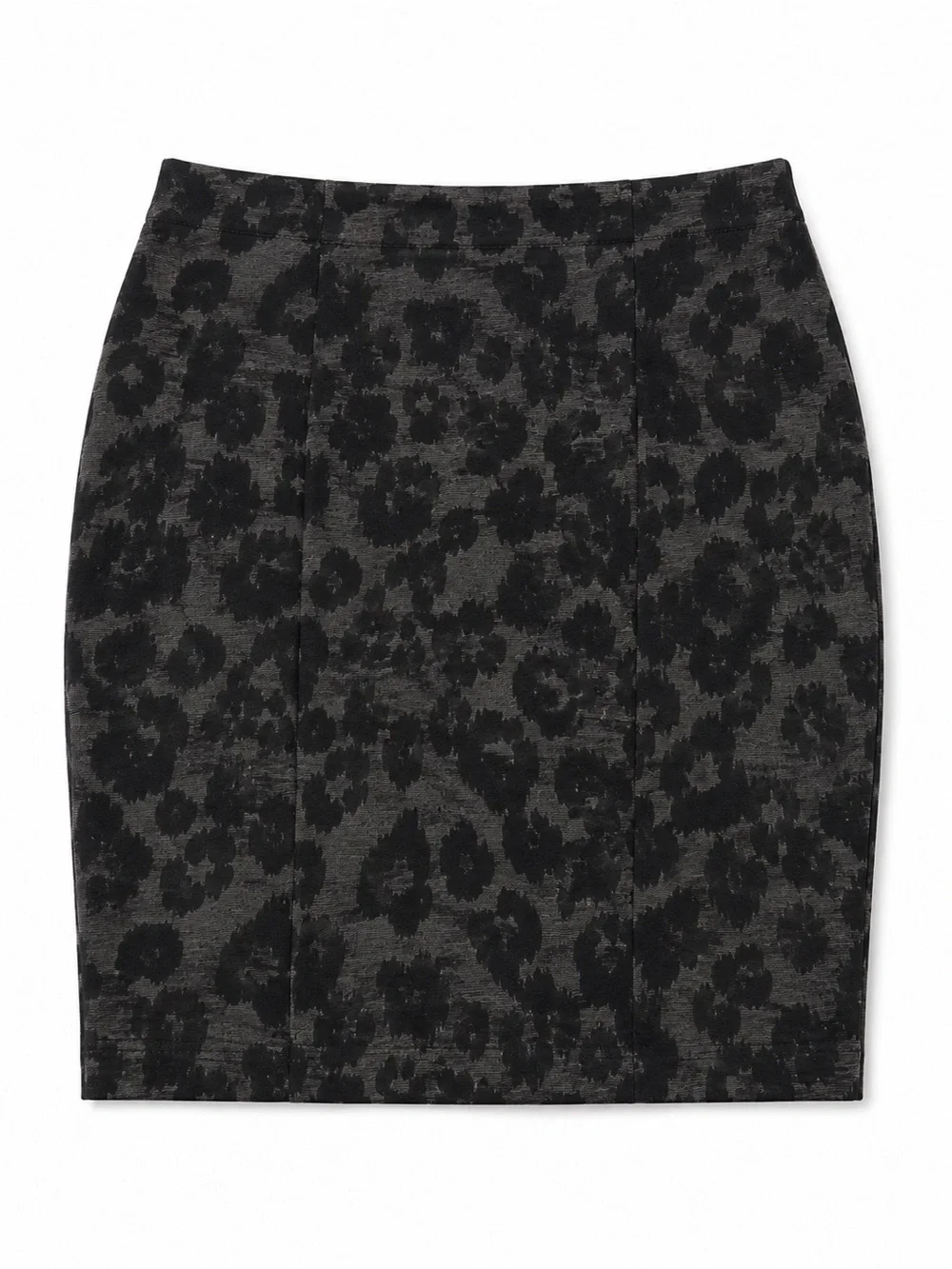 MICHAEL Michael Kors 16W Charcoal Black Leopard Print Zip Pocket Pencil Skirt